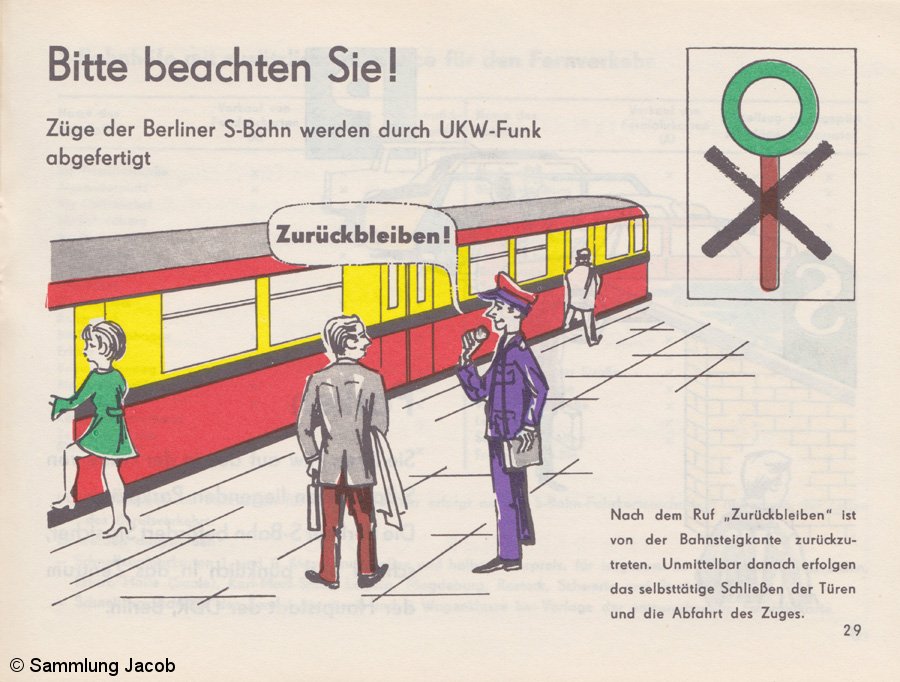 Bild: Warnhinweis Fahrplanheft Oktober 1972