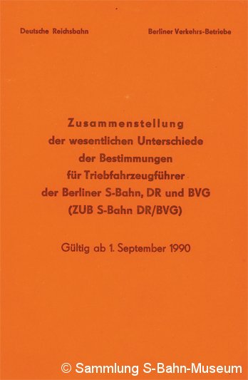 Bild: Deckblatt der ZUB S-Bahn DR - BVG