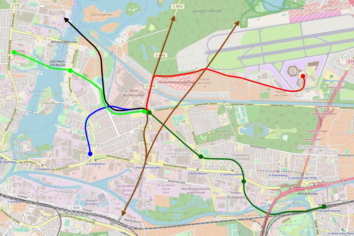 geplante Verlängerungsvarianten